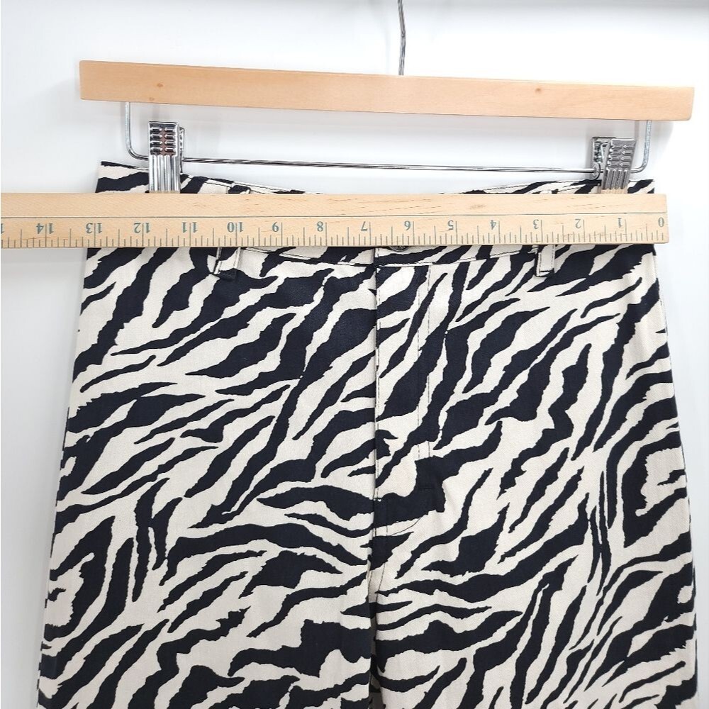 Motel Rocks Zoven Trouser 90s Zebra Print Flare High Waist Pants NWT - Picture 13 of 16